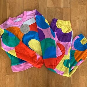 Stella McCartney Geometric Print Sweatshirt and Pants Set. Size 10.